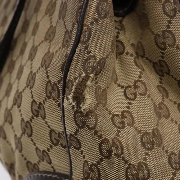 GUCCI GG Canvas Web Sherry Line Hand Bag Beige Gold Red - Picture 6 of 15